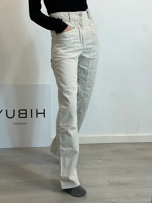 ISABEL MARANT. Pantalón beige textura