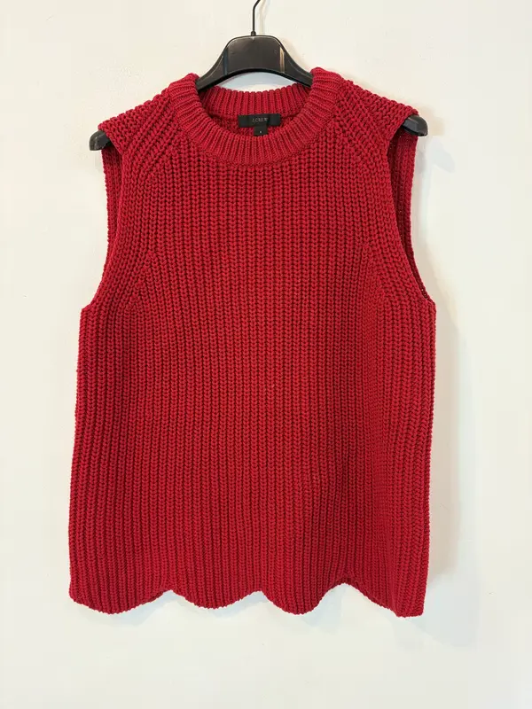 J.CREW. Chaleco punto rojo