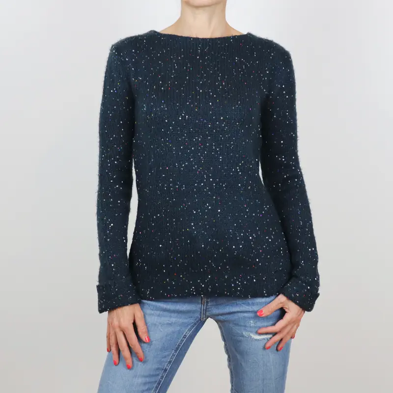 Jersey azul marino lentejuelas Zara