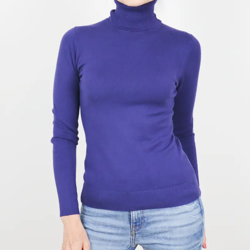Jersey básico de cuello alto color morado Hoss