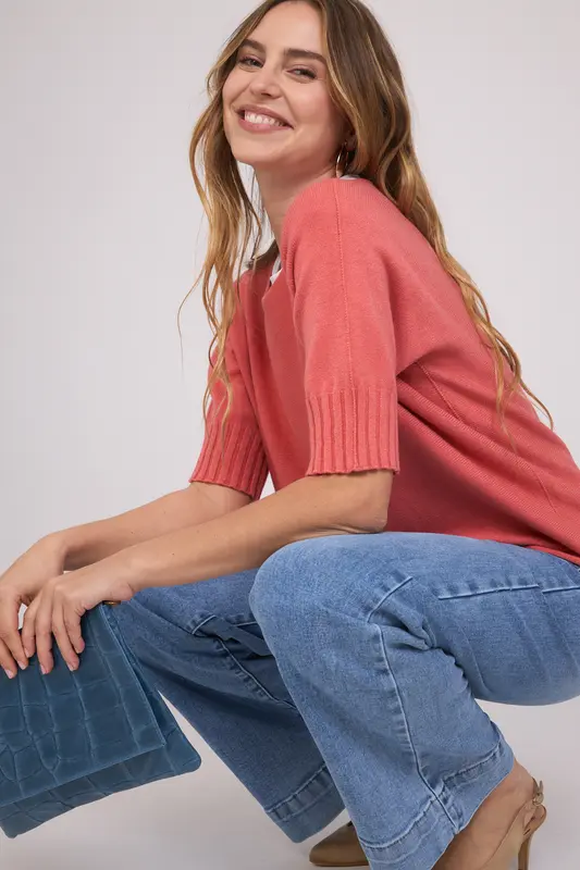 Jersey Básico Manga Corta Coral