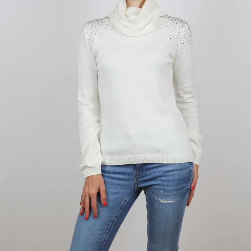 Jersey de cuello alto color crudo Trucco