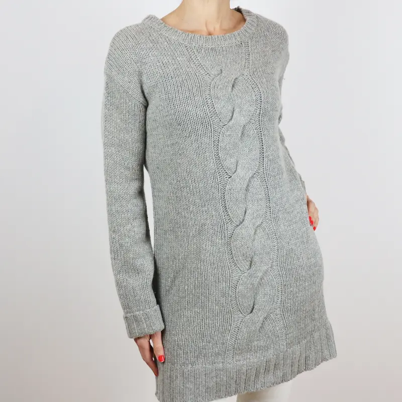 Jersey de lana largo gris