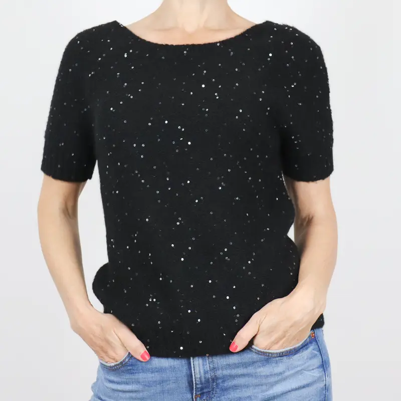 Jersey de manga corta negro con brillo Paul & Joe Sister
