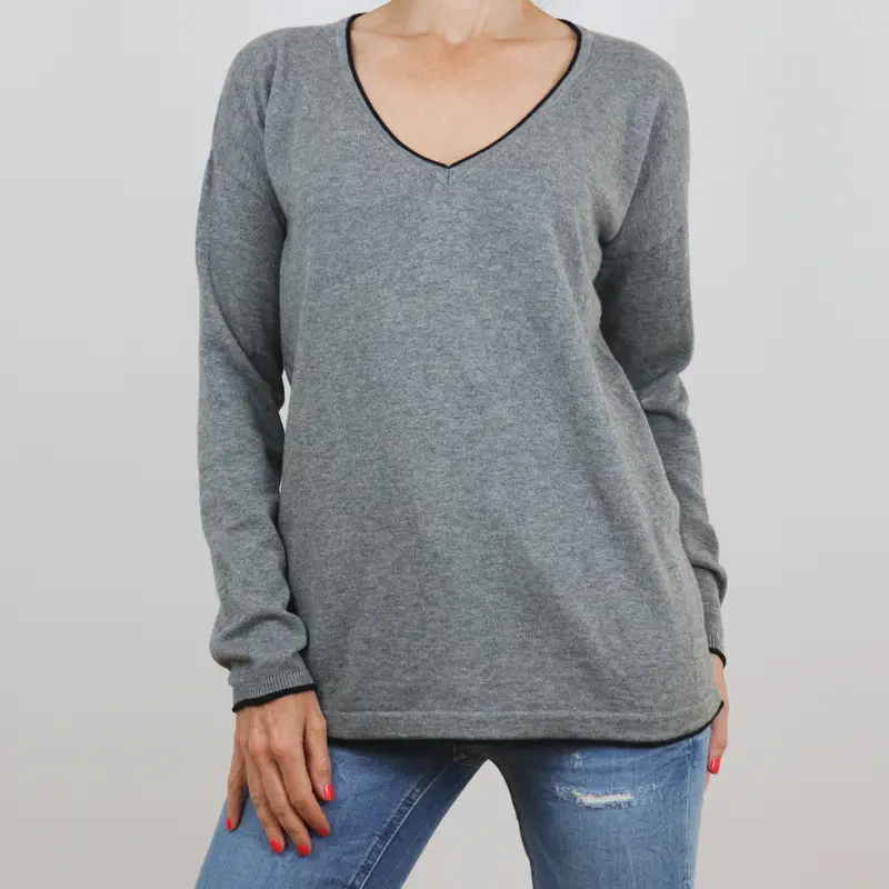 Jersey de pico gris detalle estrellas Gerard Darel