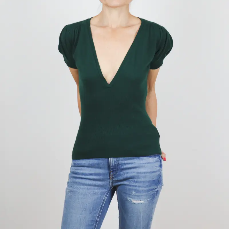 Jersey de pico verde manga corta La Fée Maraboutée