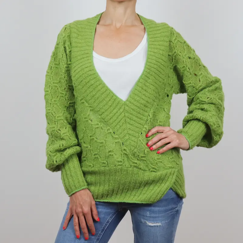 Jersey de punto calado verde Miss Sixty