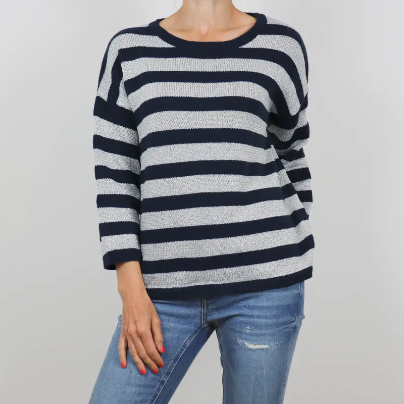 Jersey de rayas plata y azul Mango