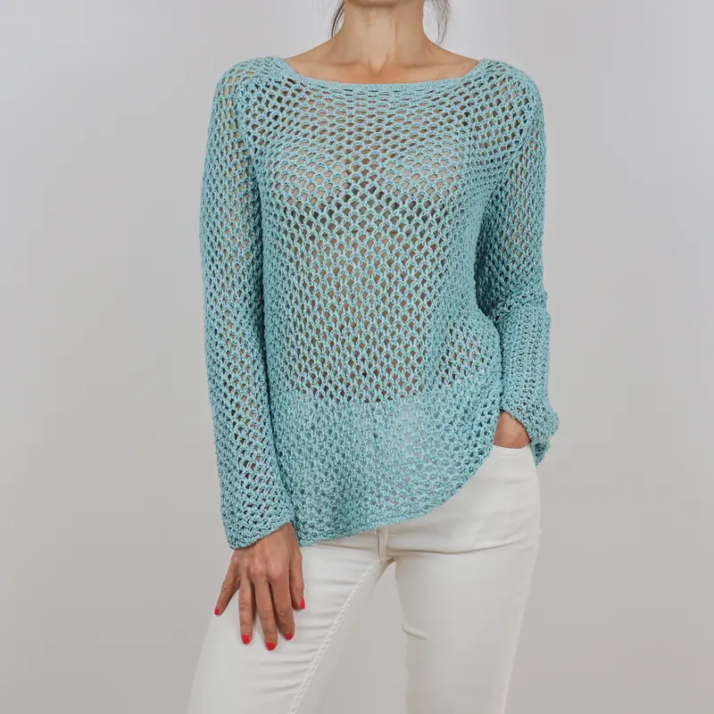 Jersey de rejilla color turquesa D.Exterior