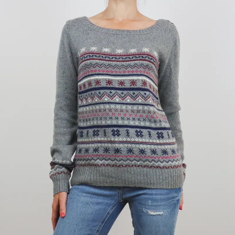 Jersey gris modelo nórdico La Redoute