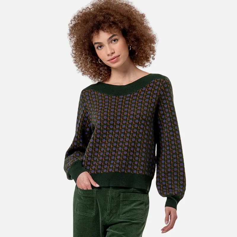 Jersey jacquard de escote barco - Surkana