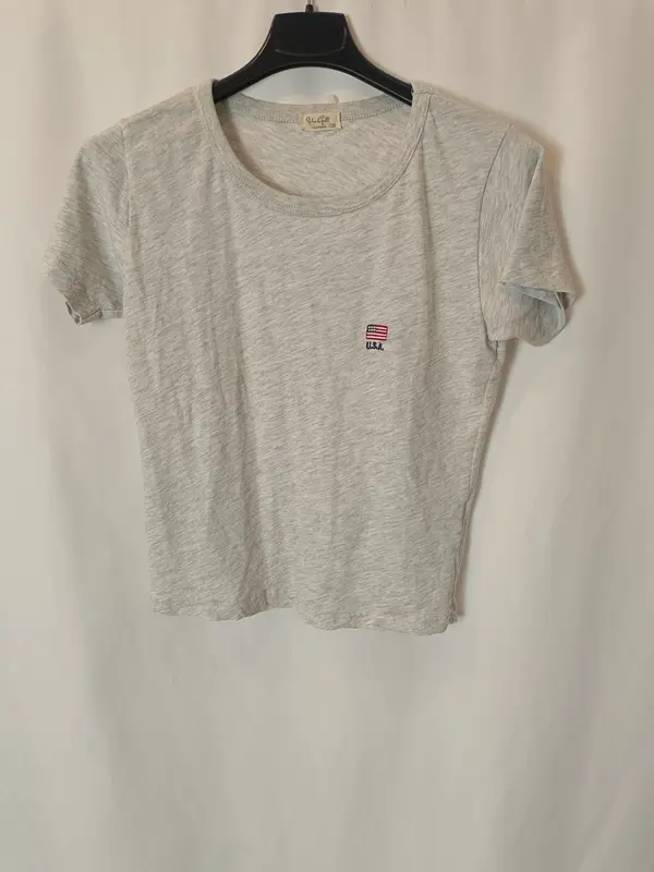 JONH GALT. Camiseta gris USA T.s