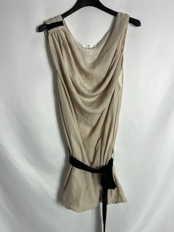 JOOO!!!. Top largo/vestido fluido cinturón negro. T M