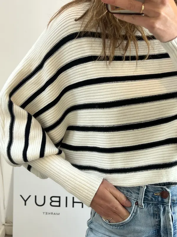 JUSTFAB. Jersey rayas detalle mangas. T S