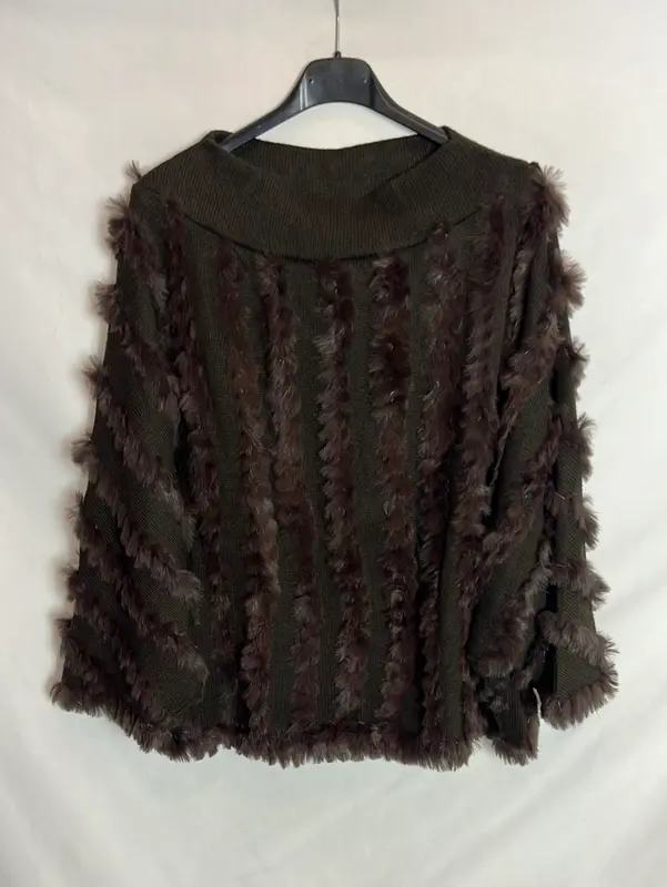 K-YEN. Jersey marrón pelo natural. T M