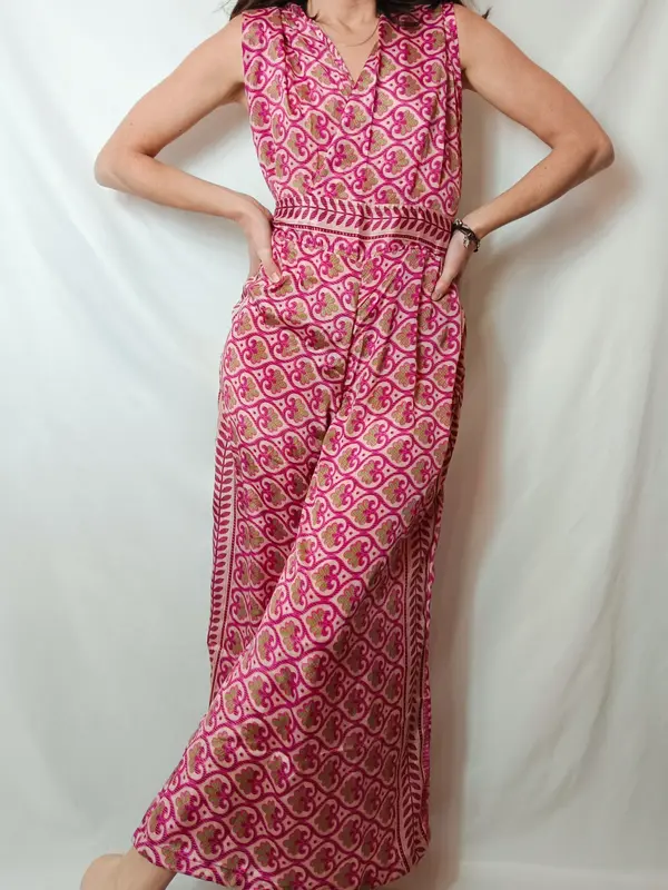 KALAMI. Mono fluido rosa detalle espalda. TU (M)