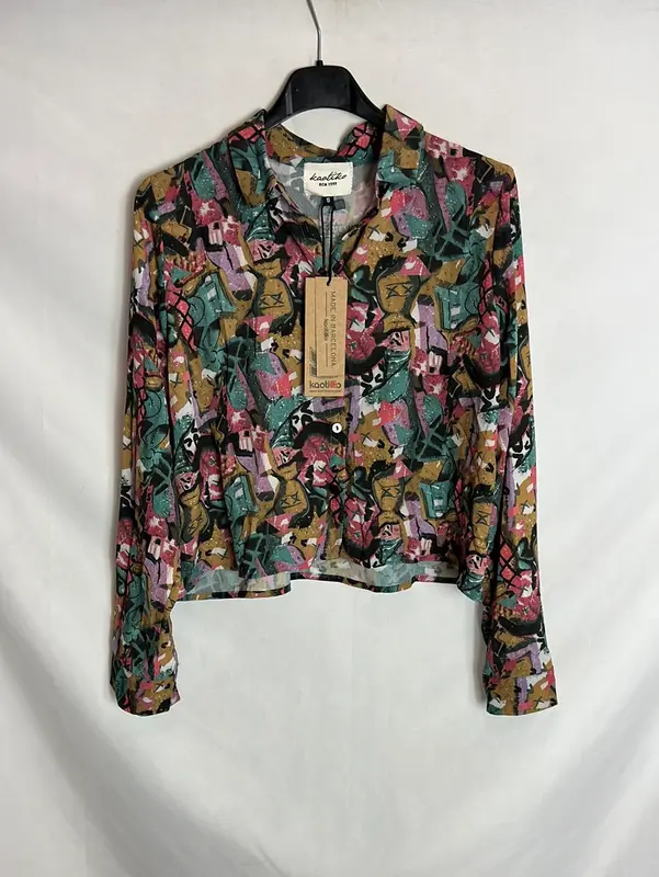 KAOTIKO. Blusa corta estampada. T S