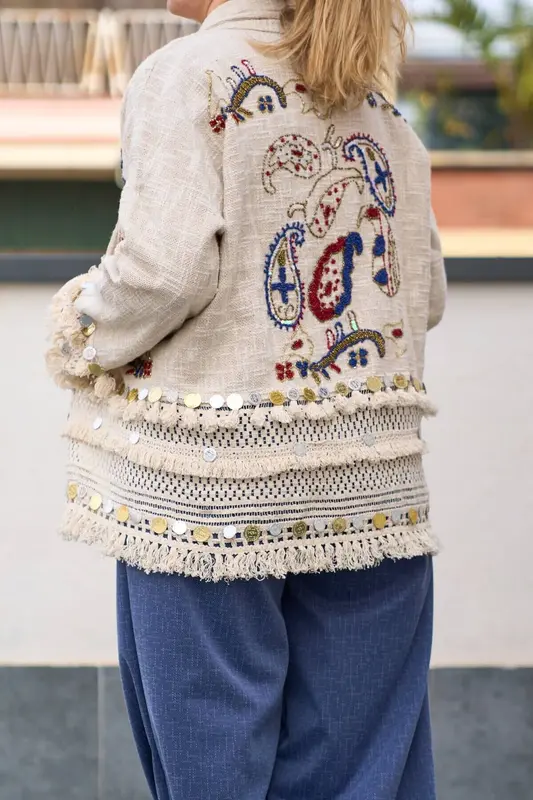 Kimono boho con monedas