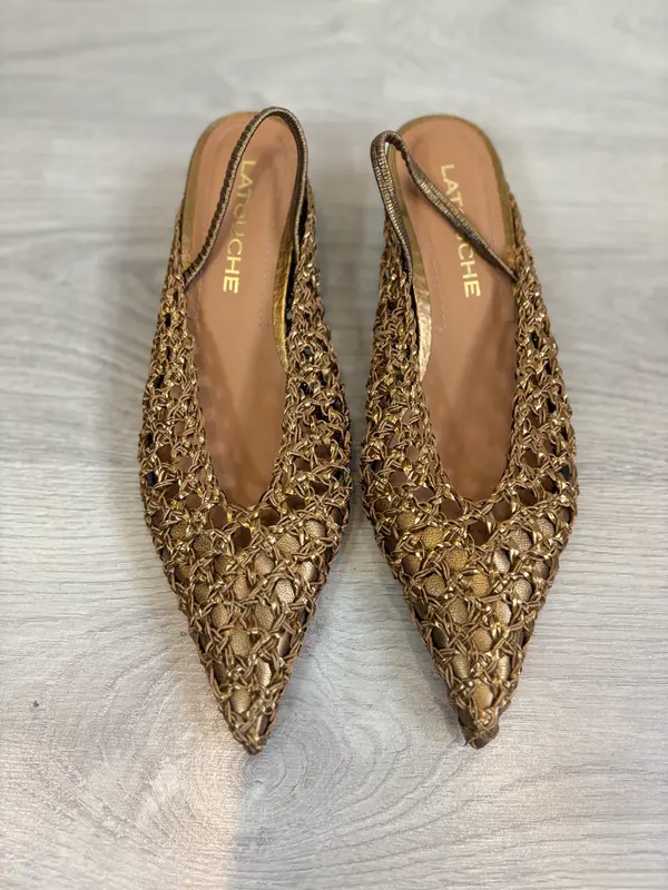 LATOUCHE. Zapatos ocre trenzado T 39