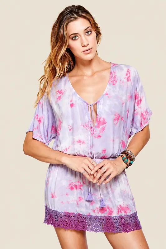 Lavender Tie Dye Mini Dress