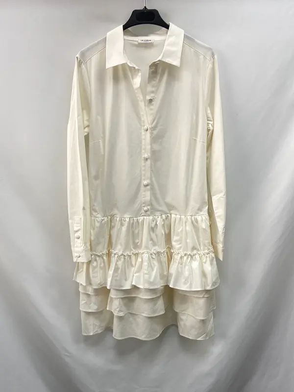 LE COEUR. Vestido blanco roto camisero T.m