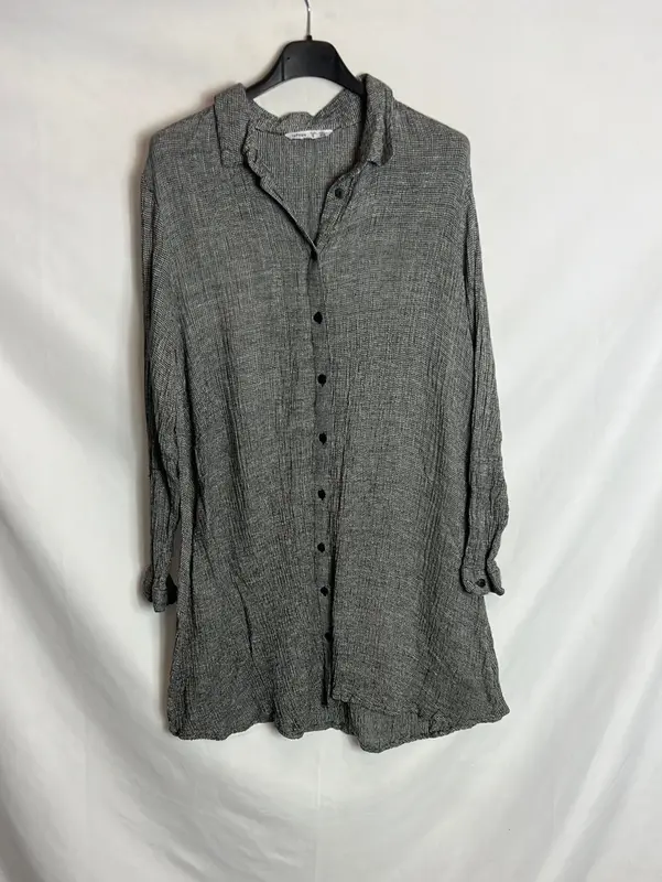 LEFTIES. Vestido corto camisero textura. TS
