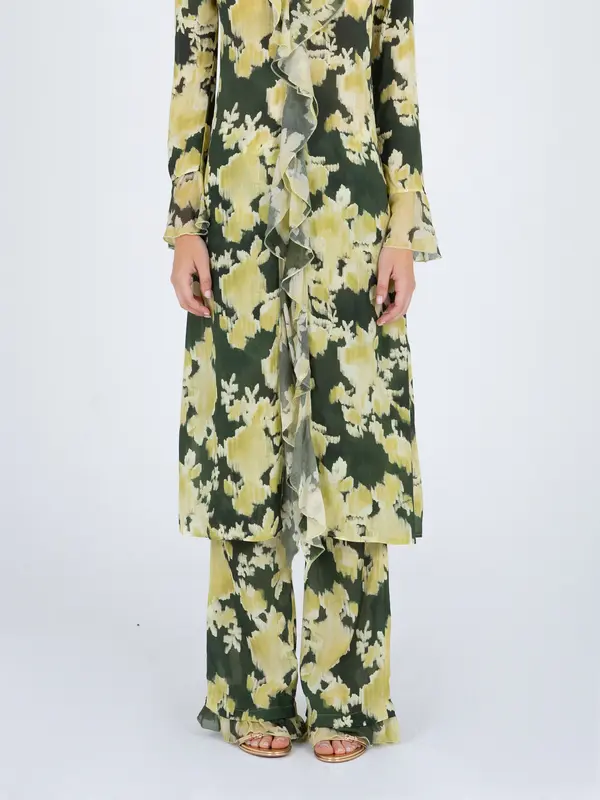 Lime Lagoon Flower Print Pants