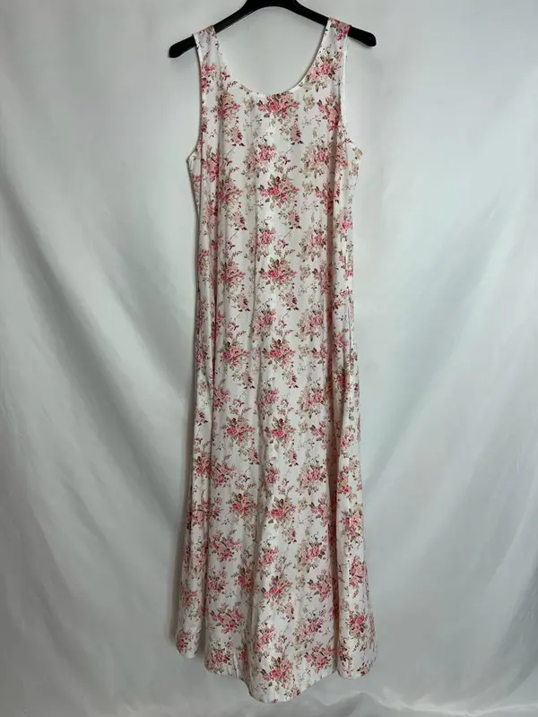 LINEA A. Vestido largo flores escote espalda. T 38