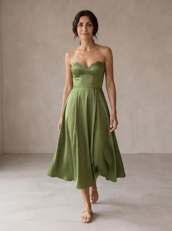 Liora™ | Vestido Midi Elegante sin Tirantes