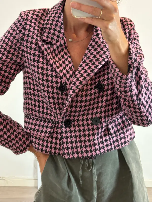 LOAVIES. Chaqueta crop pata de galo T.s