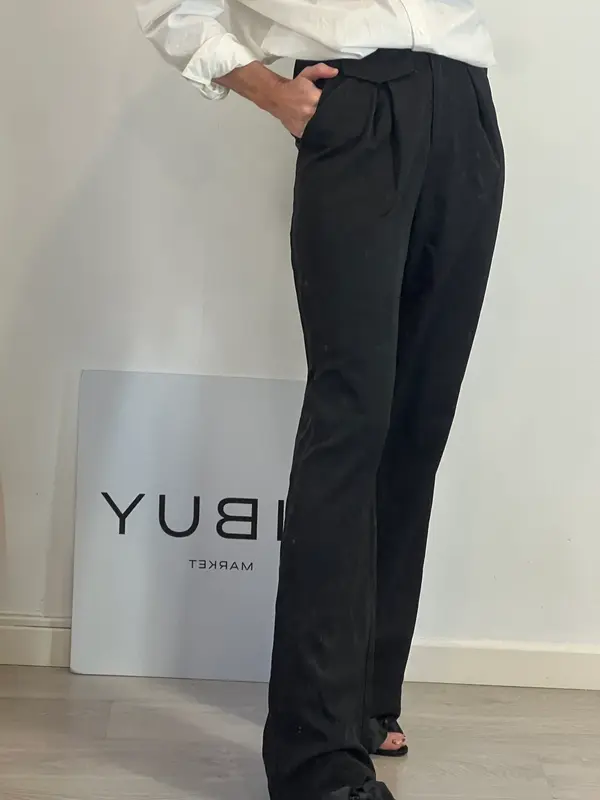 LPA. Pantalón negro pata ancha fluido. T XS