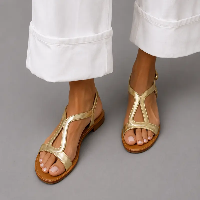 Lucía™ - Sandalias Doradas Sol de Verano