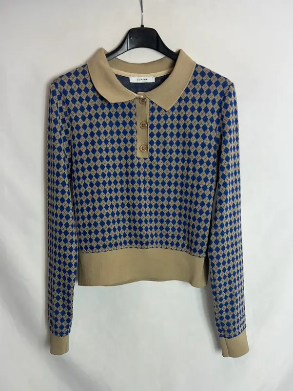 LUMINA. Jersey rombos bicolor. T S