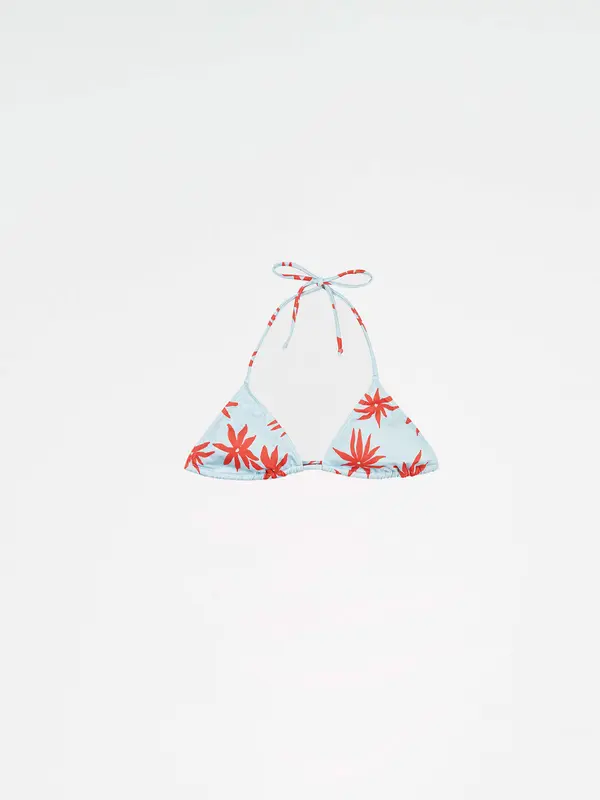 Magician Floral Print Blue Bikini Top