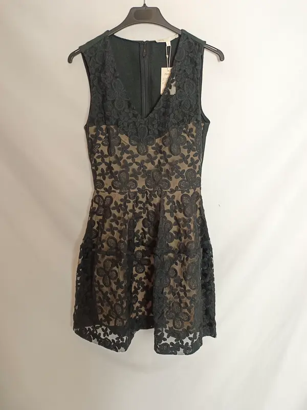 MAJE. Vestido negro encaje T.1(S)