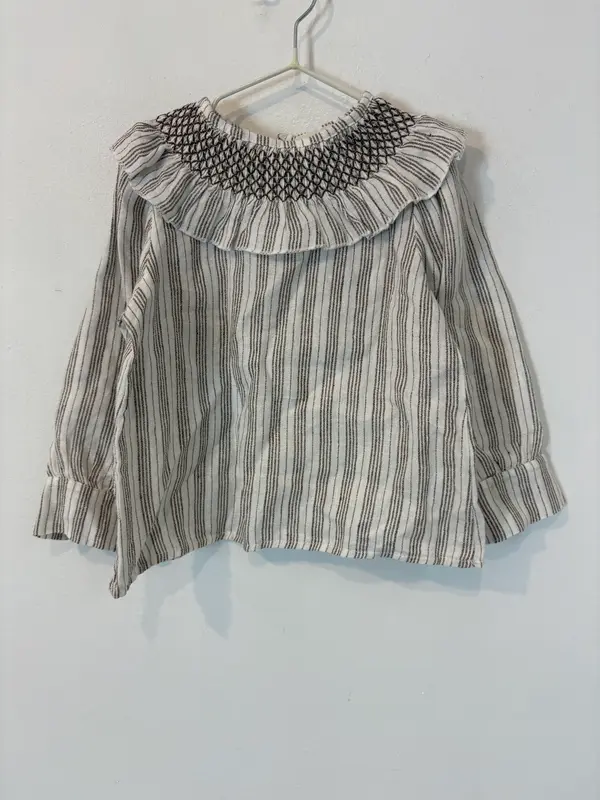 MALUDI KIDS. blusa beige rayas cuello T.3 años