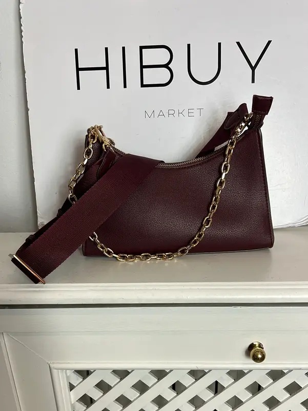 MANGO. Bolso burdeos doble asa