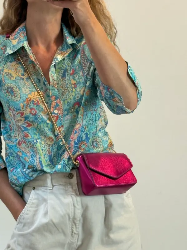 MANGO. Bolso mini fucsia