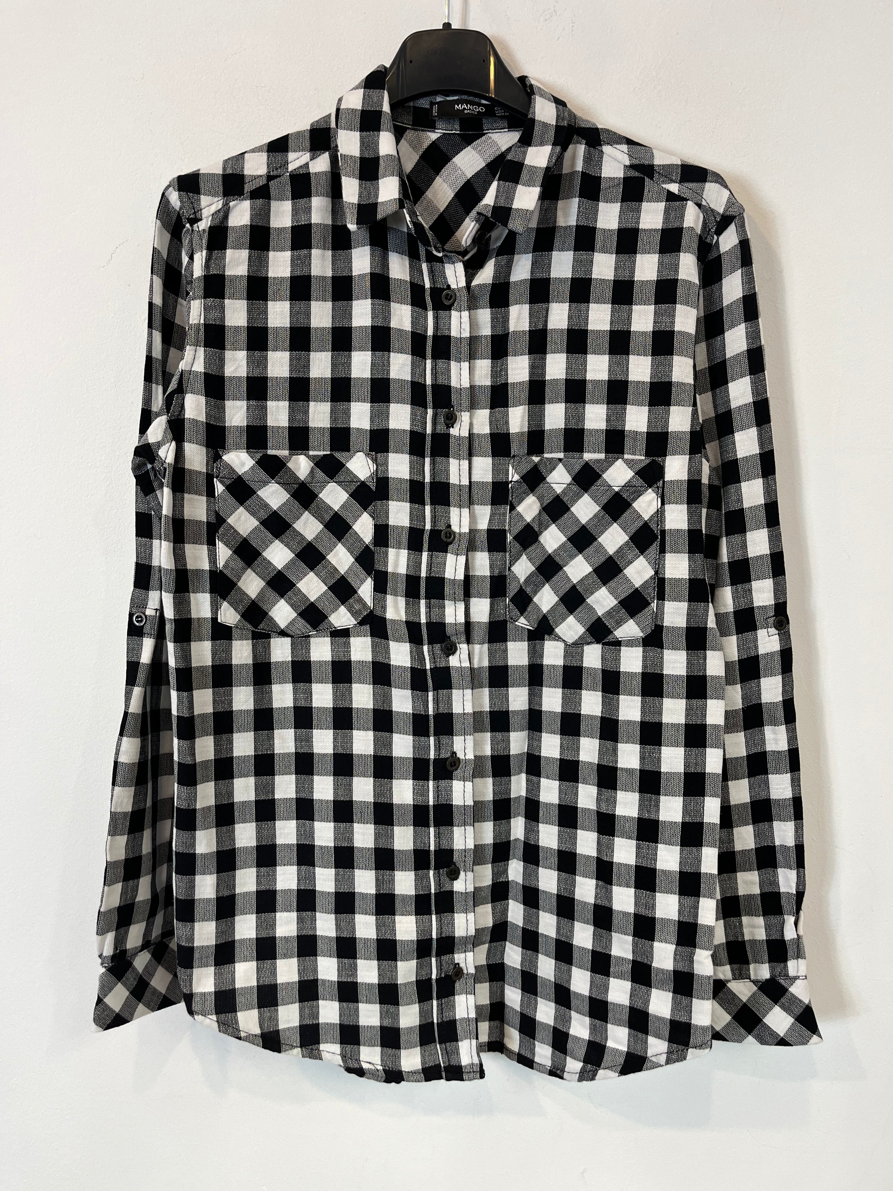 MANGO. Camisa fluida cuadros. T S