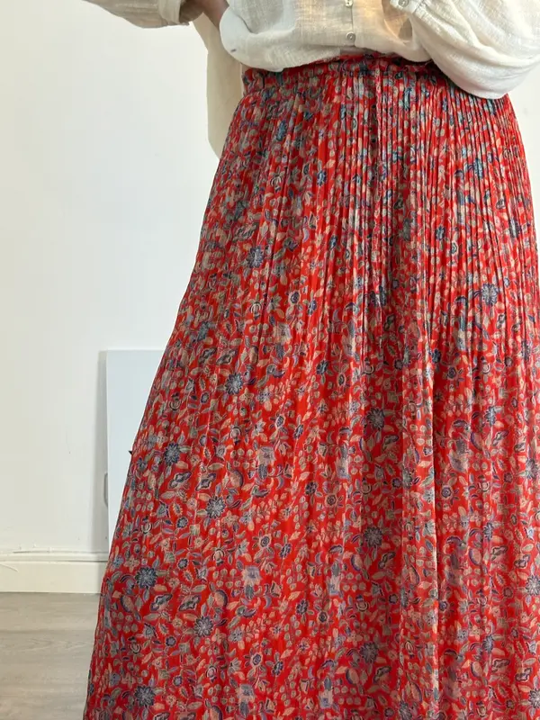 MANGO. falda midi flores T.m