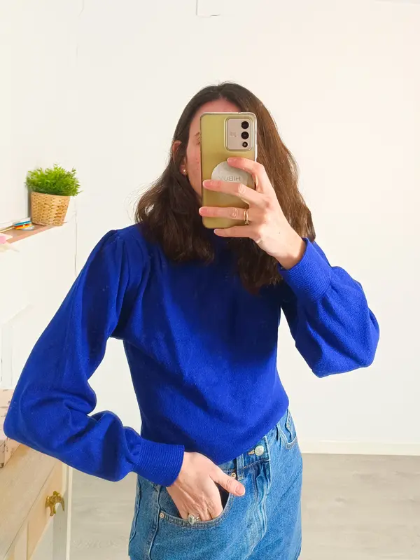 MANGO. Jersey azul klein T.s