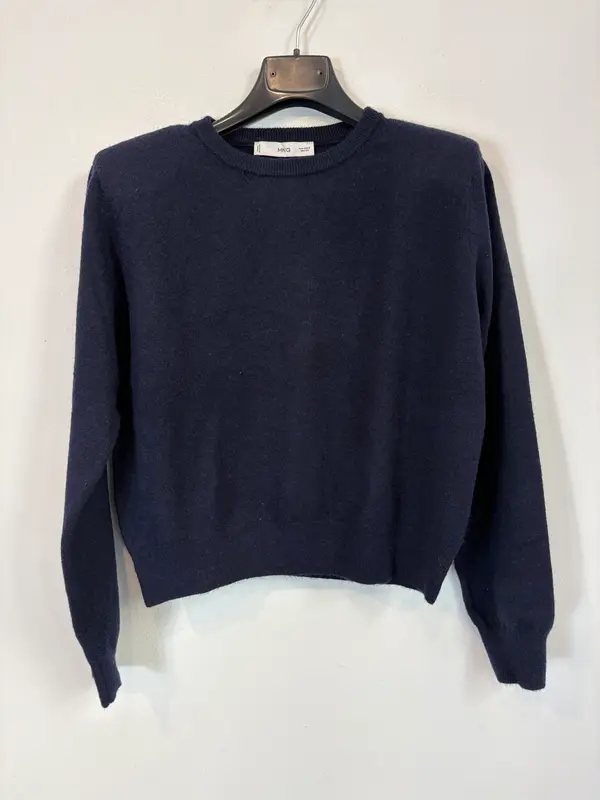 MANGO. Jersey azul marino hombreras. T S