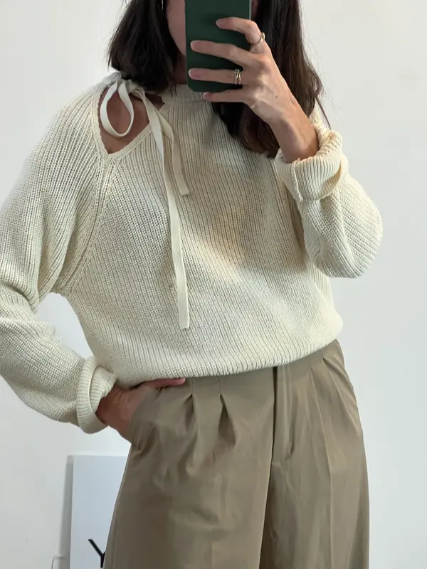MANGO. Jersey beige lazada