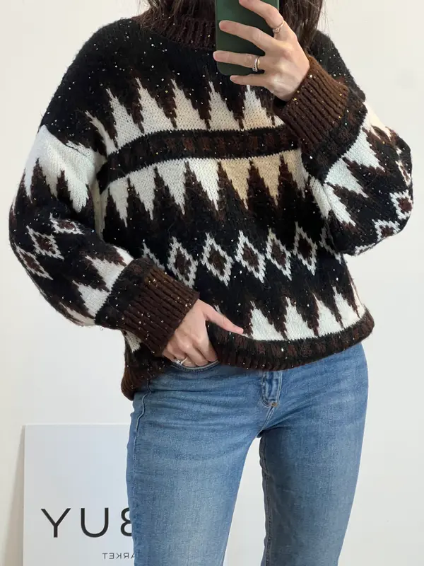 MANGO. Jersey lentejuelas mini