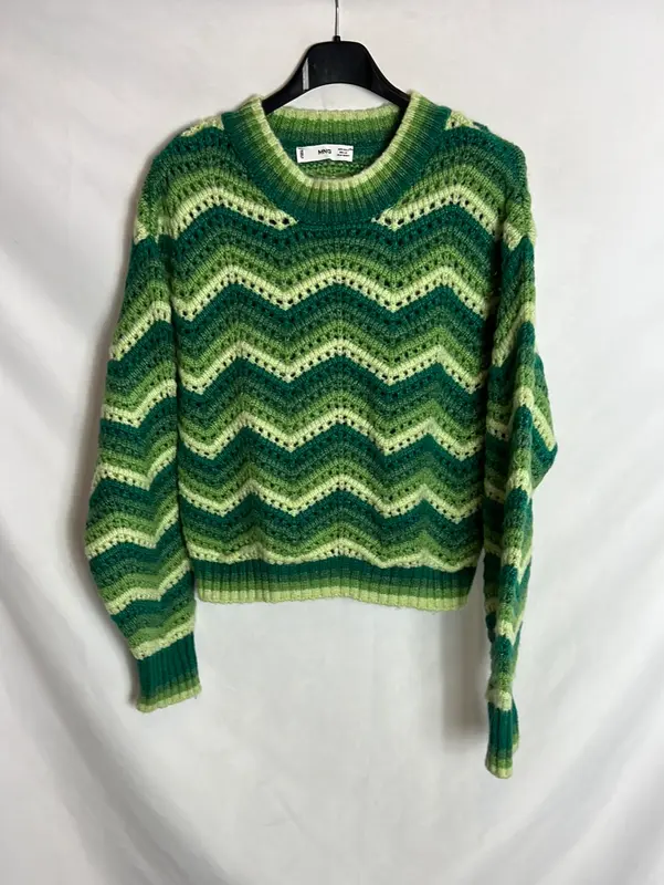 MANGO. Jersey tonos verdes. T S