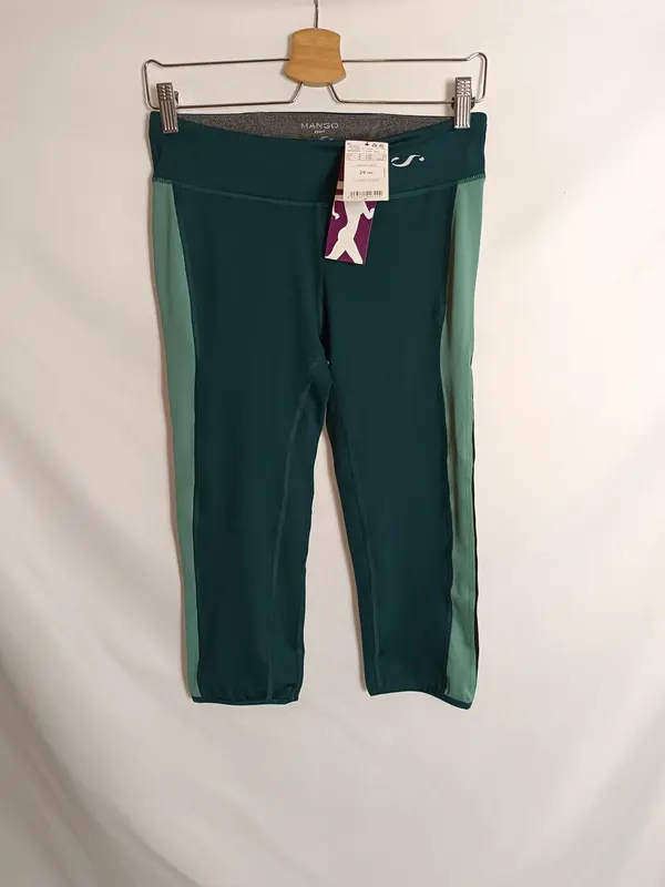 MANGO. Leggins verde deporte T.m