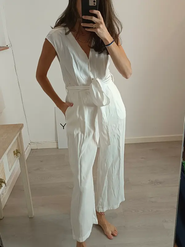 MANGO. Mono blanco fluido T.xs