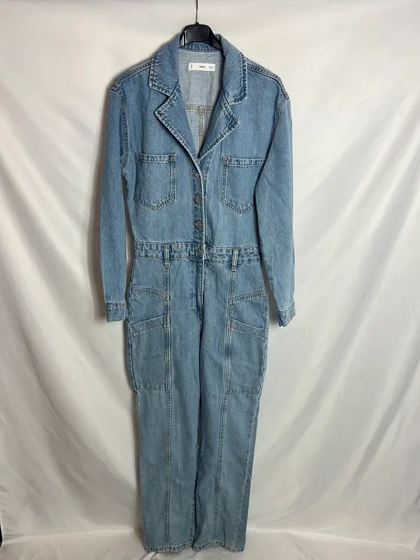 MANGO. Mono denim largo bolsillos . T M