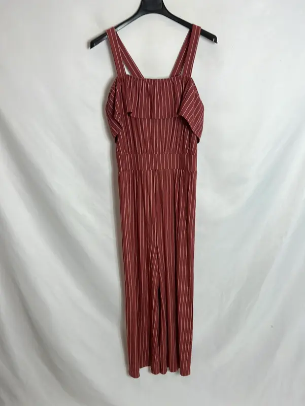MANGO. Mono midi rayas color teja. T S