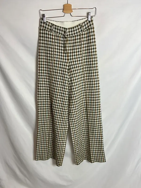 MANGO. Pantalón punto pata de gallo T.m